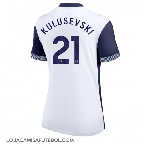 Camisa de Futebol Tottenham Hotspur Dejan Kulusevski #21 Equipamento Principal Mulheres 2024-25 Manga Curta